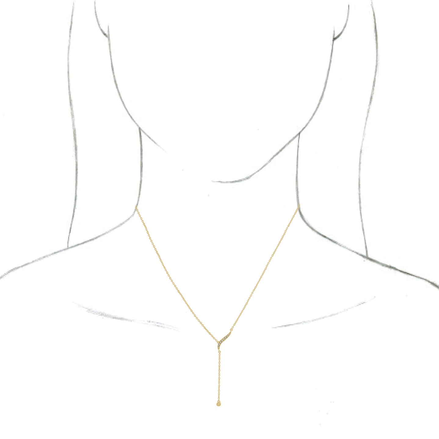 14K Yellow 1/10 CTW Diamond Y 16-18 Necklace 