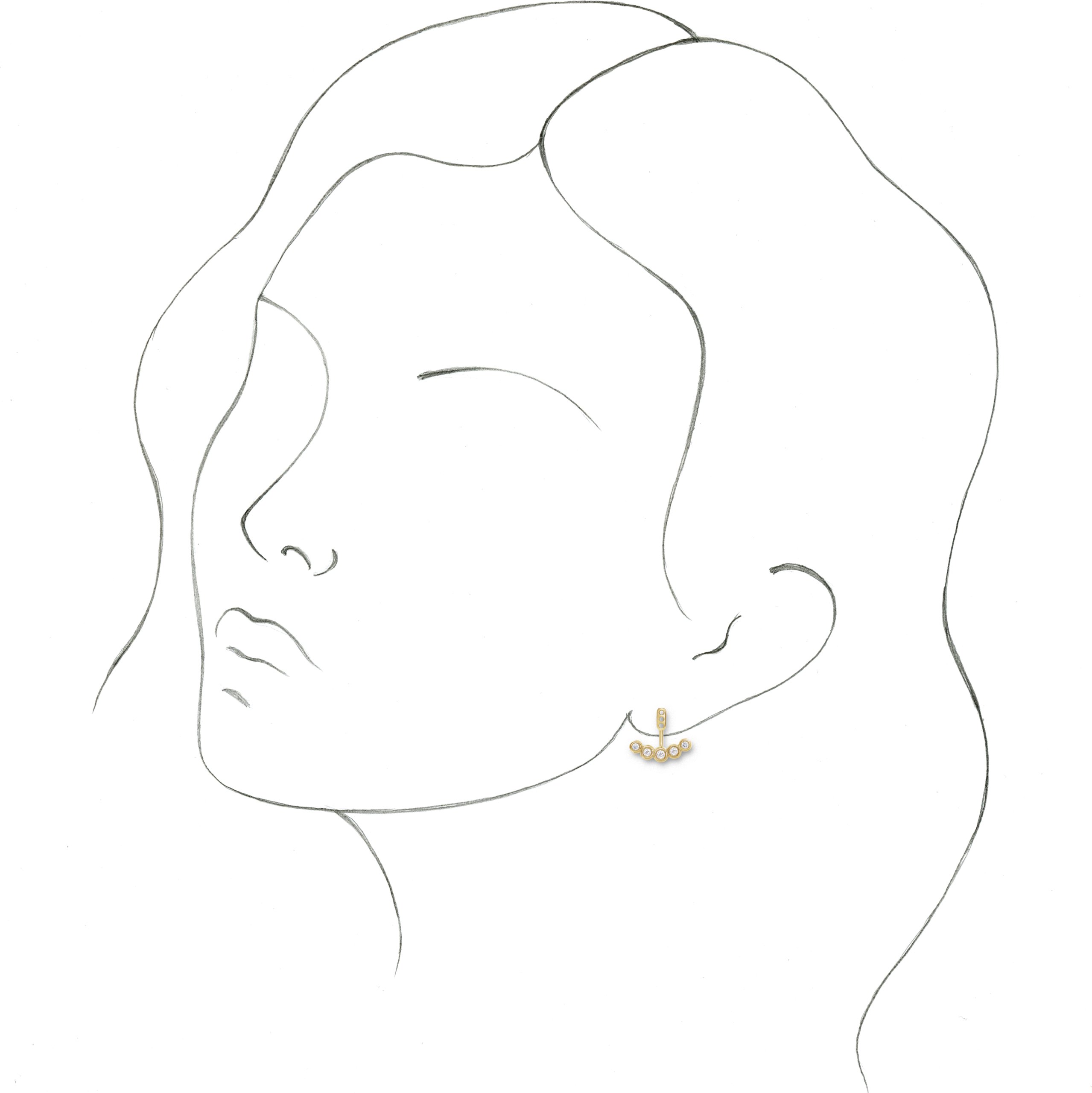 14K Yellow 1/4 CTW Diamond Curved Front-Back Earring Jackets