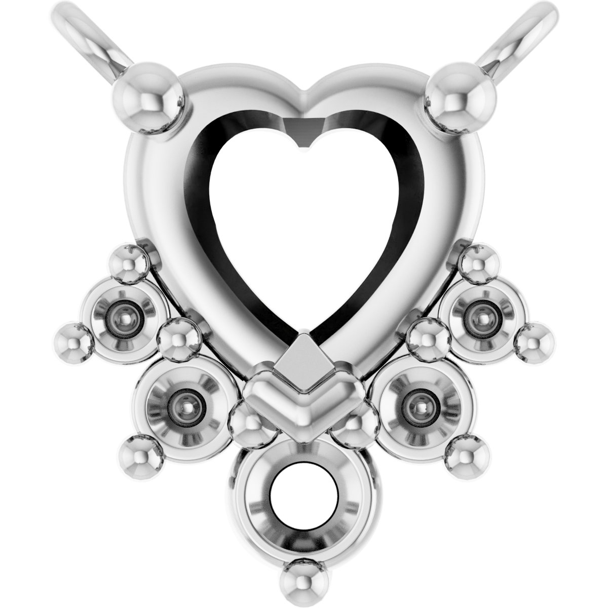 Accented Heart Necklace or Center