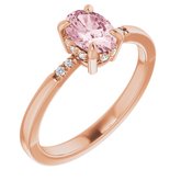 Oval Accented French-Set Ring