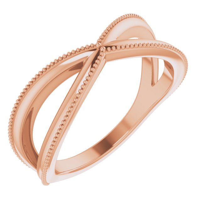 Criss-Cross Contour Band – 14K Rose Gold