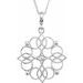 Sterling Silver 27x18.75 mm Floral-Inspired 18