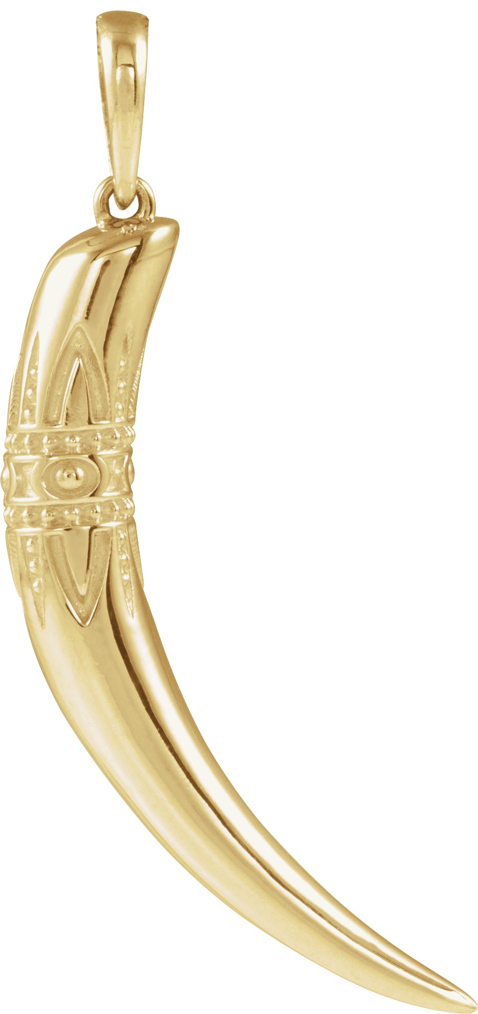 14K Yellow 26.2x13.4 mm Tusk Pendant