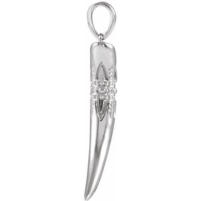 Sterling Silver 26.2x13.4 mm Tusk Pendant