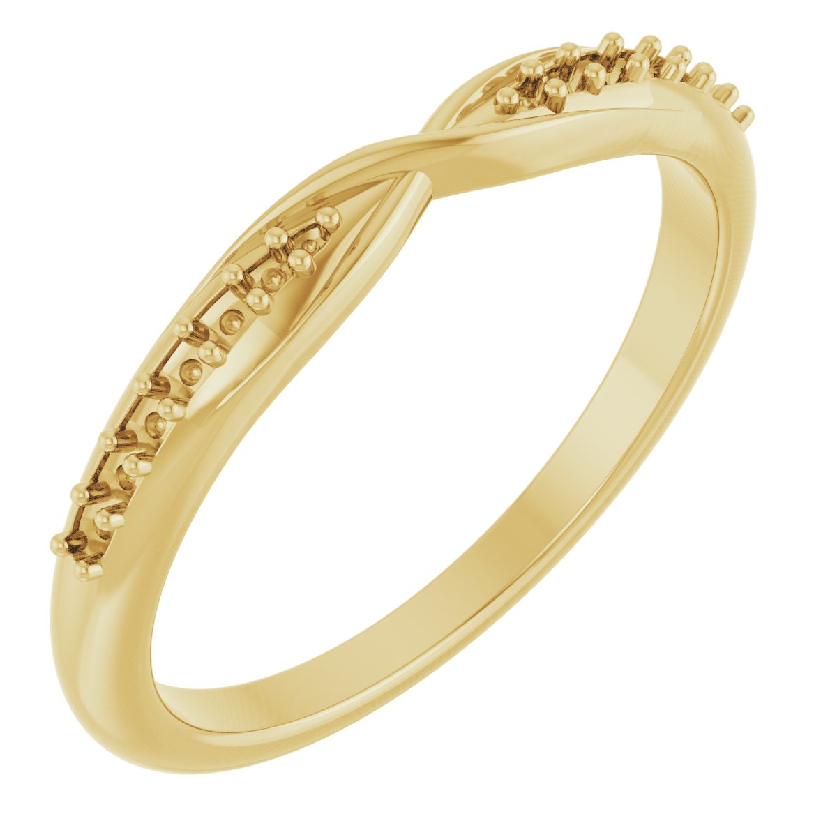 14K Жълто злато Contour Халка Монтаж