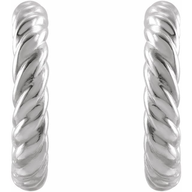 Sterling Silver 9 mm Rope Hoop Earrings