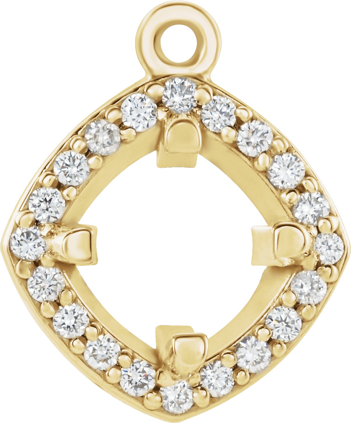 Round 4-Prong Halo-Style Dangle