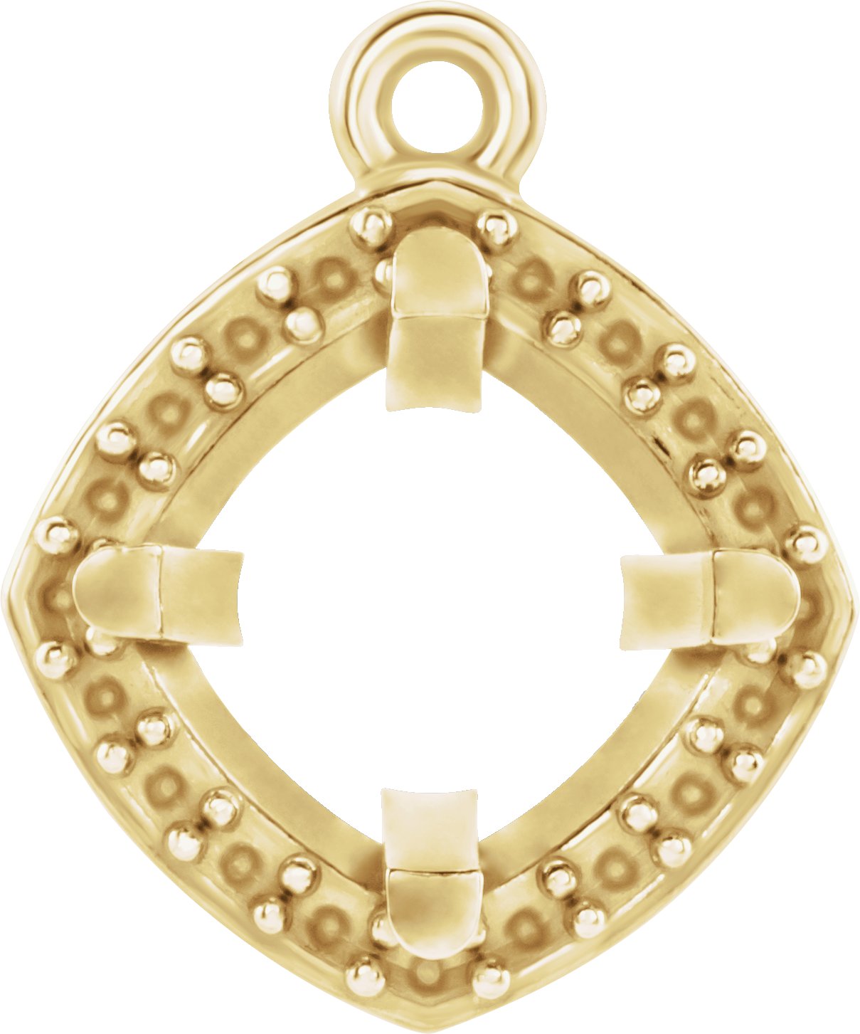 Round 4-Prong Halo-Style Dangle