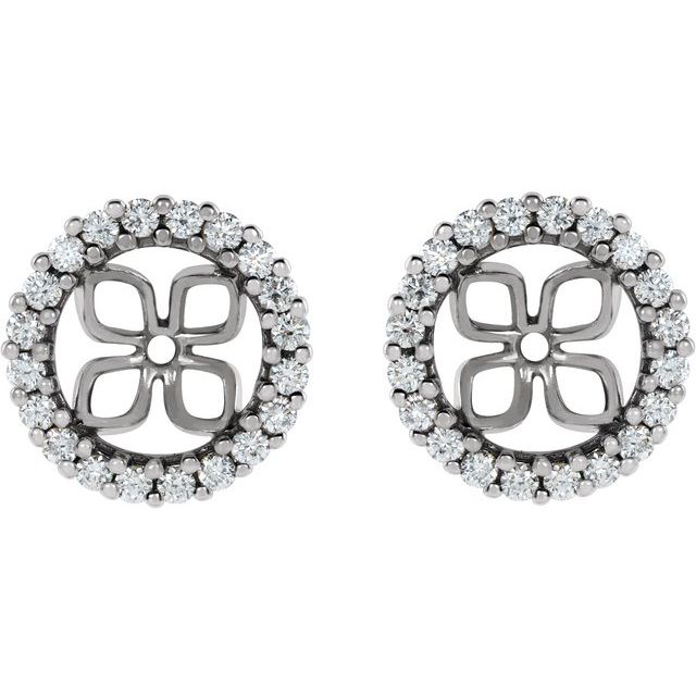 14K White 8.5 mm ID 1/2 CTW Natural Diamond Earring Jackets