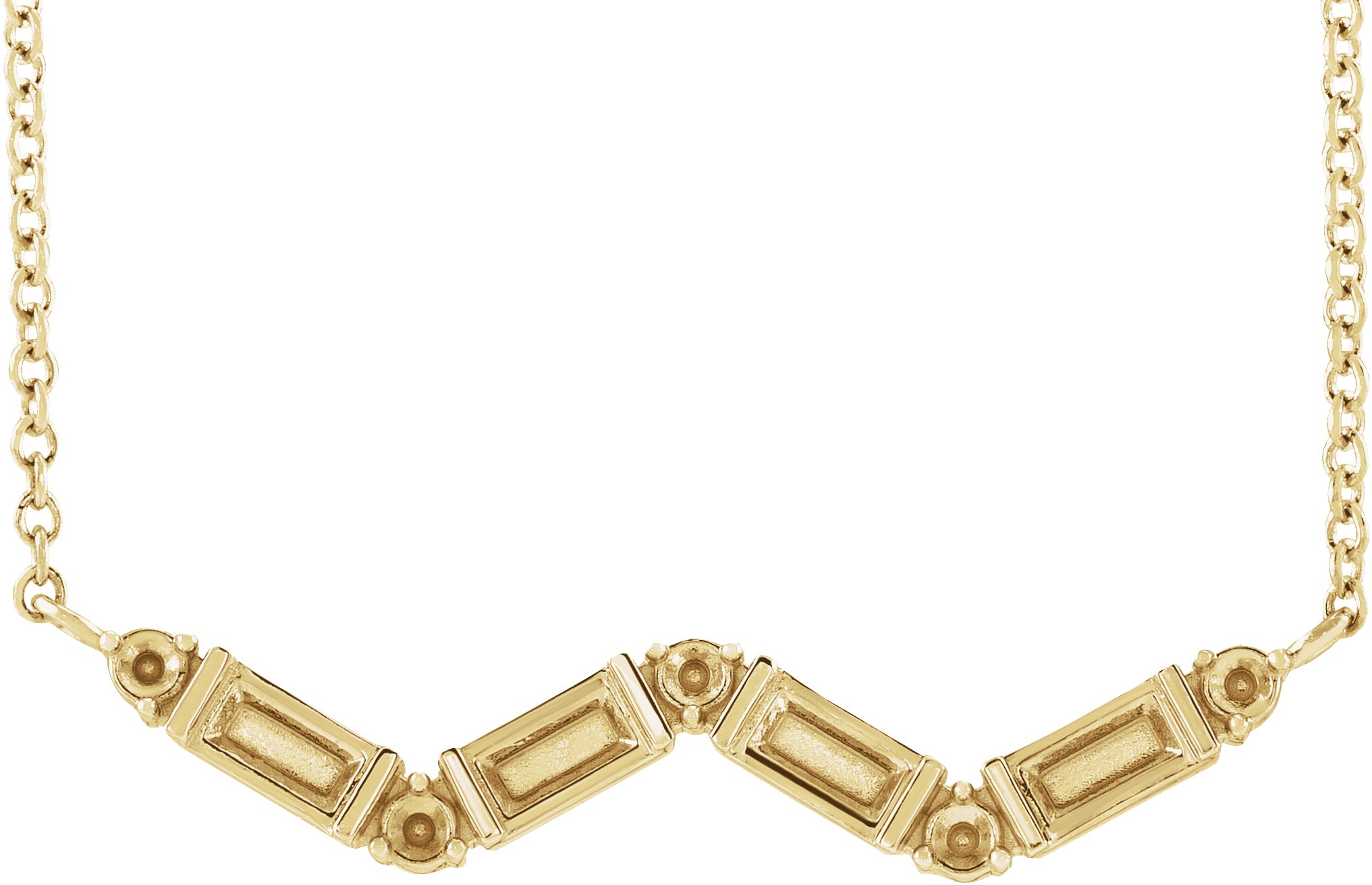 Accented Baguette Bar Necklace or Center