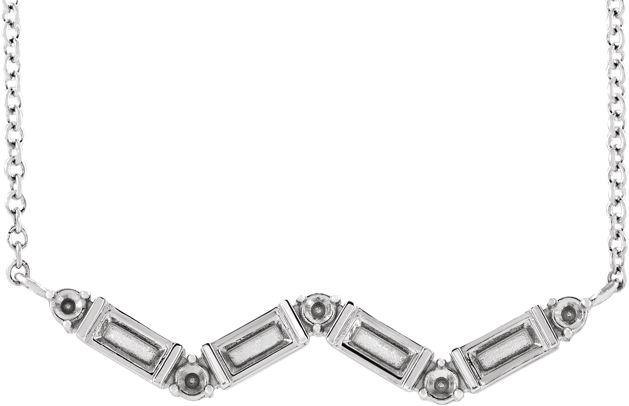 Accented Baguette Bar Necklace or Center