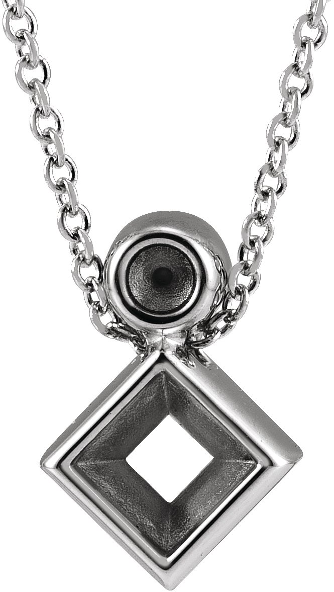 Bezel-Set Necklace or Slide Pendant