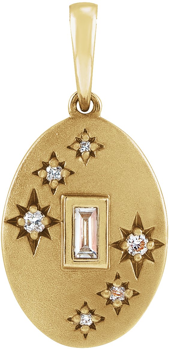 14K Yellow .07 CTW Natural Diamond Celestial Pendant