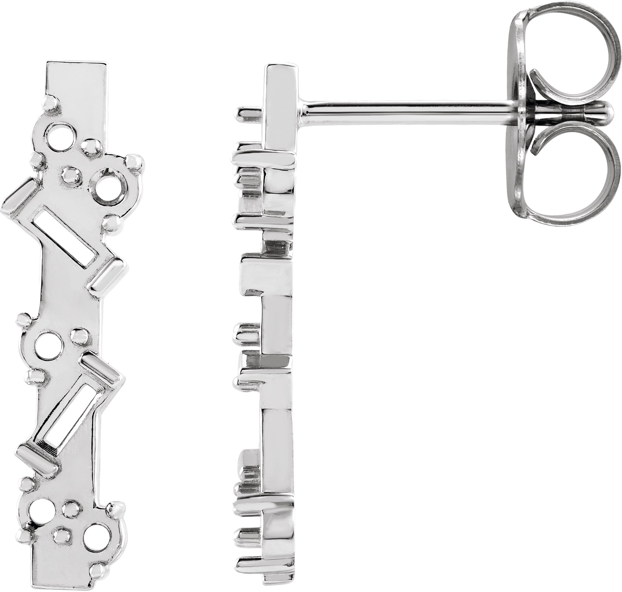 87104 / Neosadený / Sterling Silver / Right / Poliert / Scatter Drop Earring Mounting