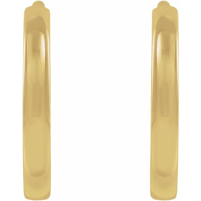 14K Yellow 10 mm Huggie Hoop Earrings