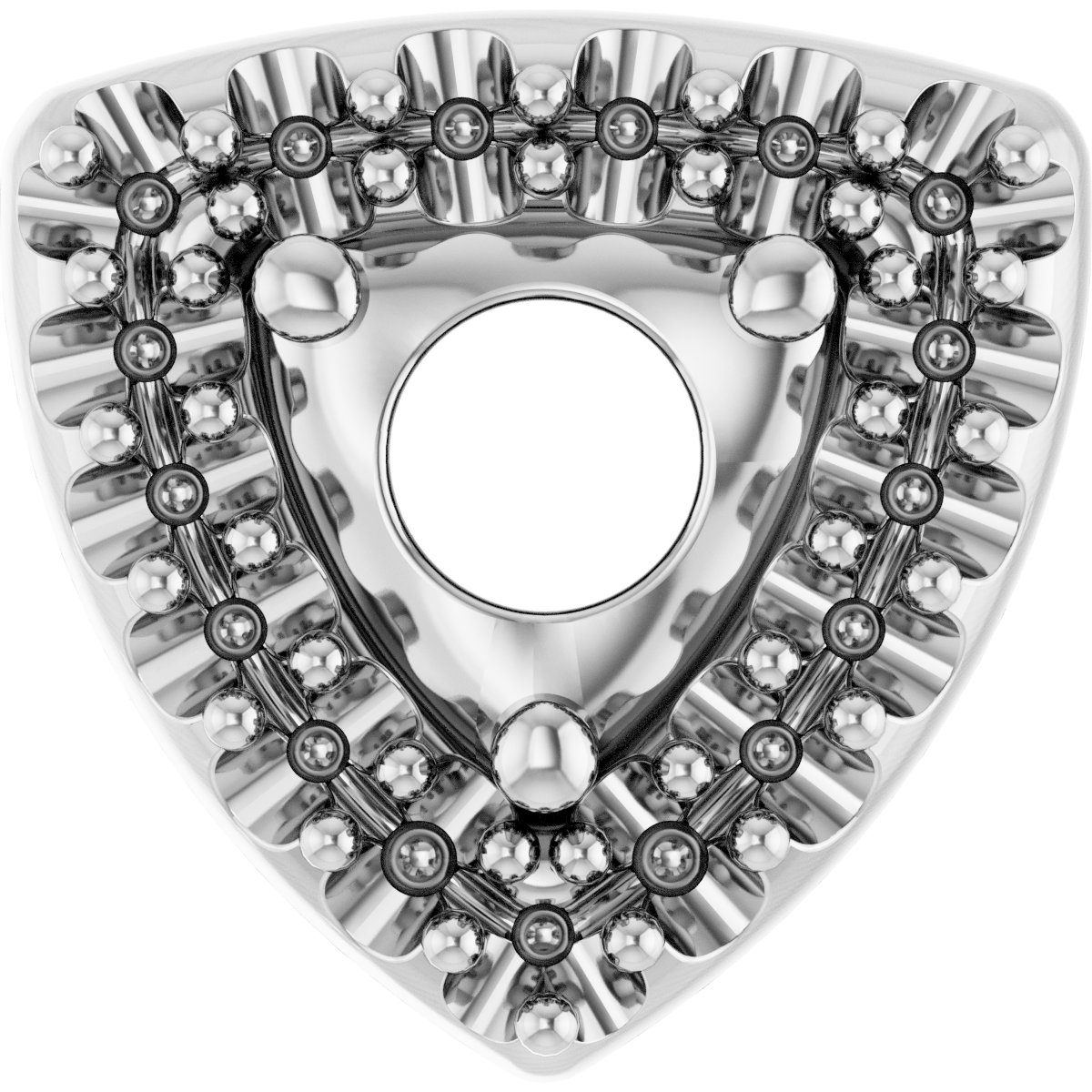 Round 3-Prong Halo-Style Earring Setting