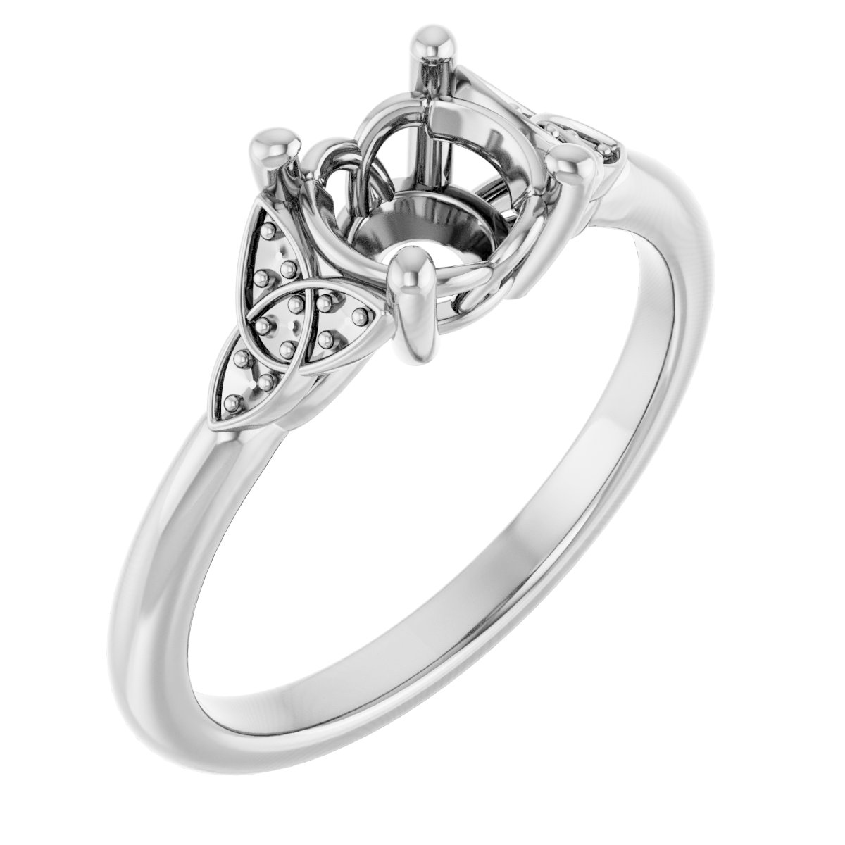 Accented Celtic-Inspired Engagement Ring