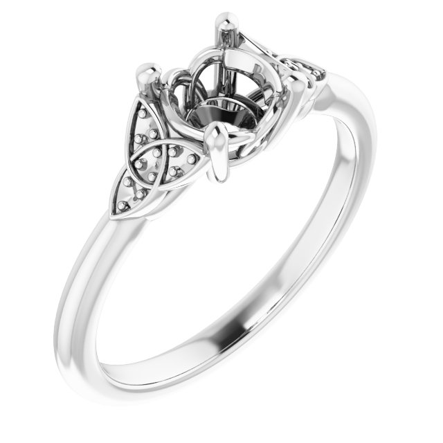 Accented Celtic-Inspired Engagement Ring