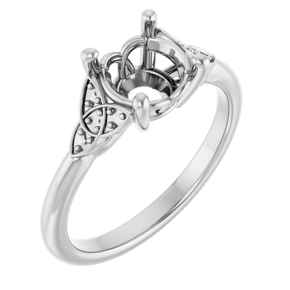 Accented Celtic-Inspired Engagement Ring