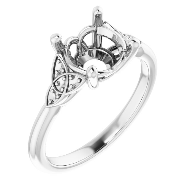 Accented Celtic-Inspired Engagement Ring