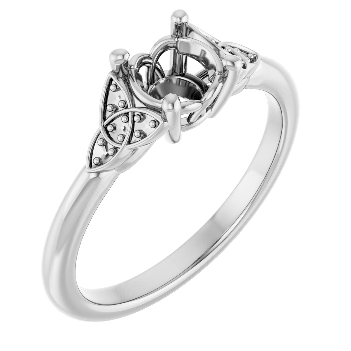 Accented Celtic-Inspired Engagement Ring