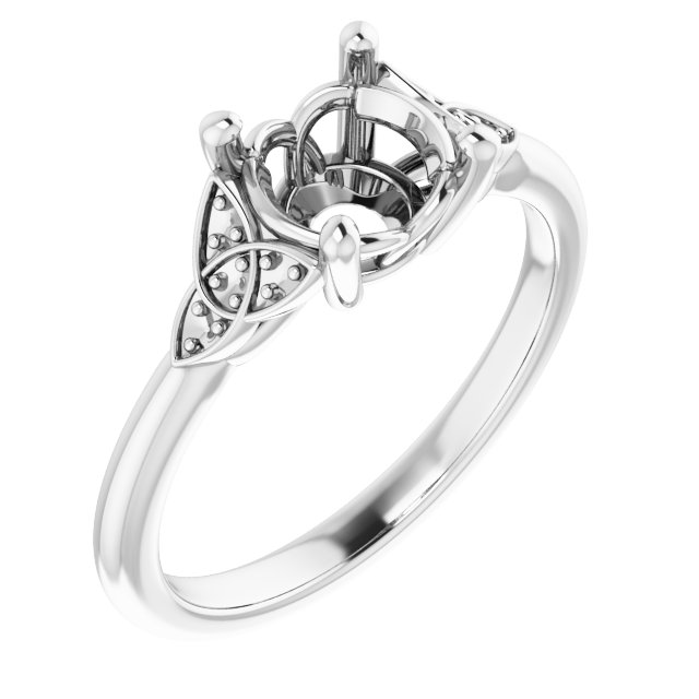 Accented Celtic-Inspired Engagement Ring