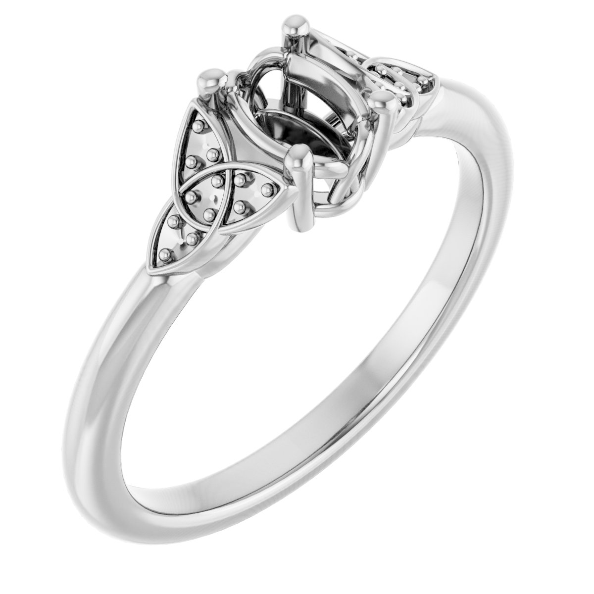 Accented Celtic-Inspired Engagement Ring