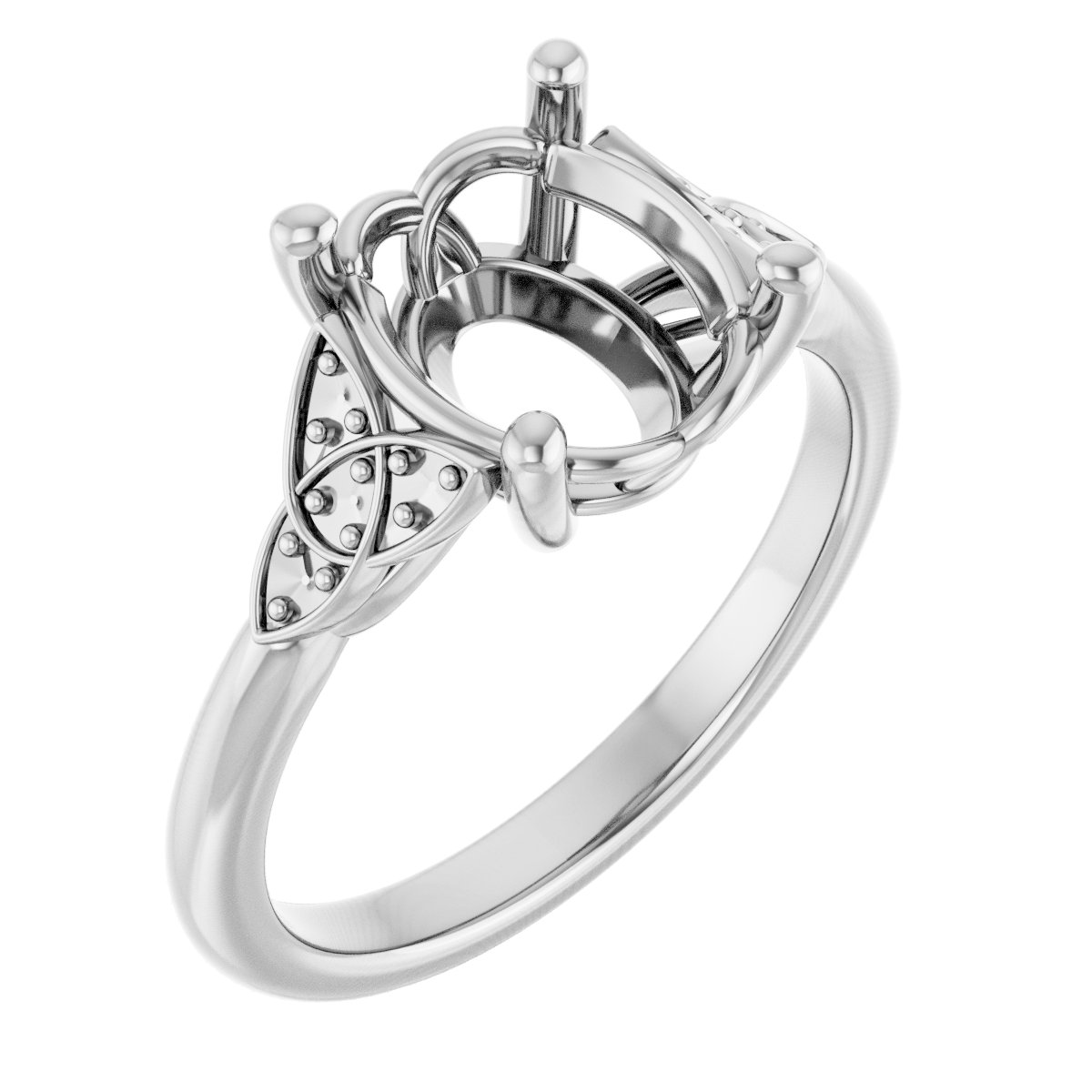 Accented Celtic-Inspired Engagement Ring