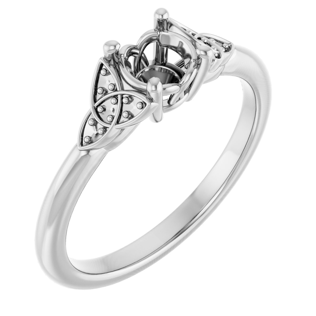 Accented Celtic-Inspired Engagement Ring