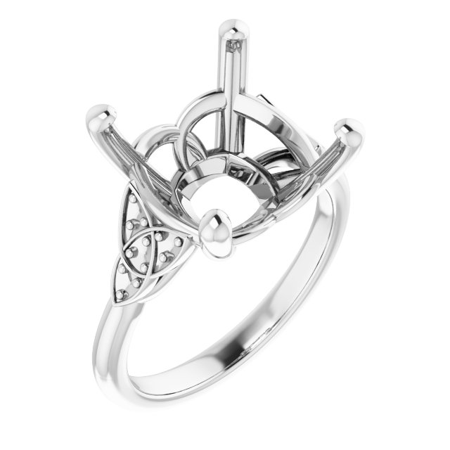 Accented Celtic-Inspired Engagement Ring