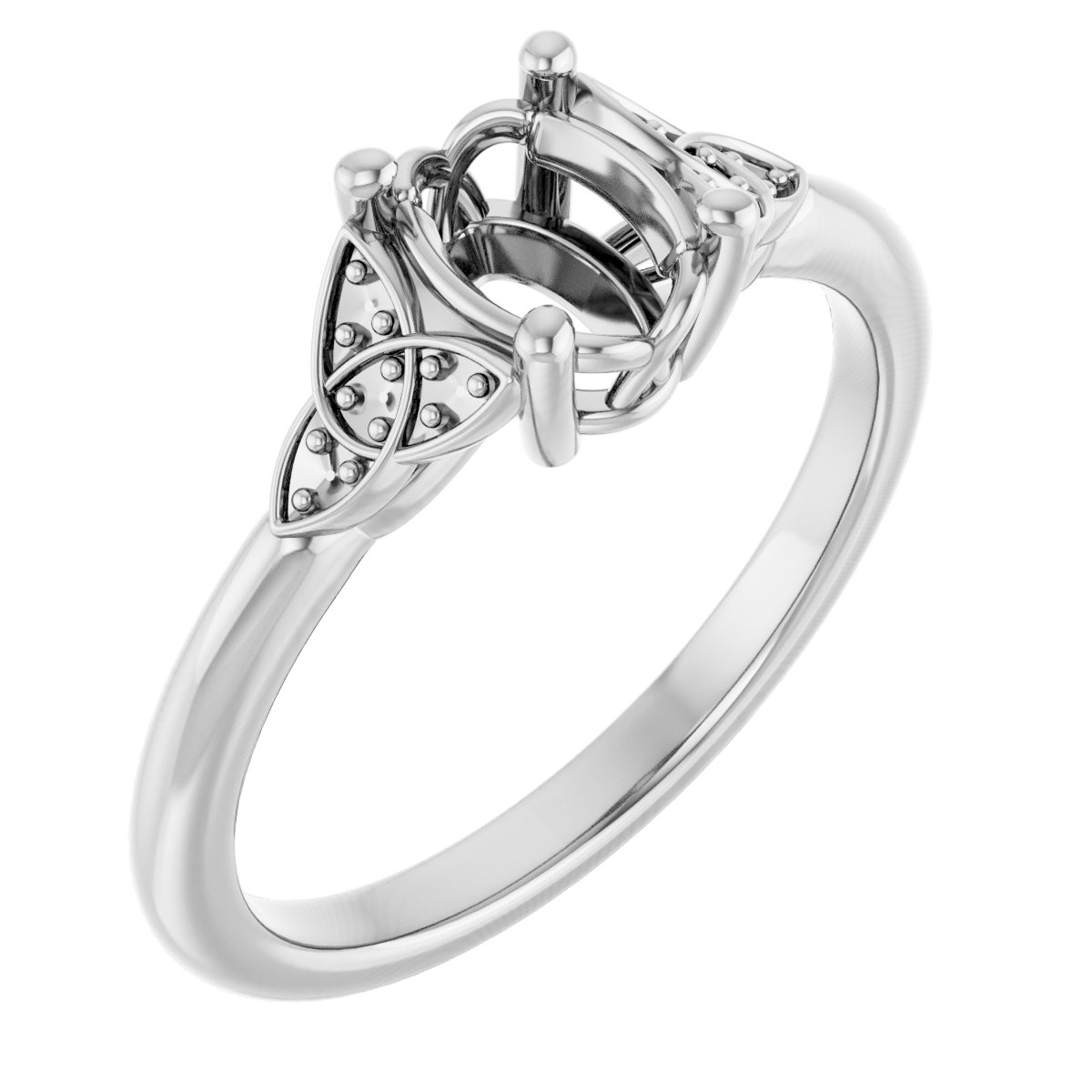 Accented Celtic-Inspired Engagement Ring
