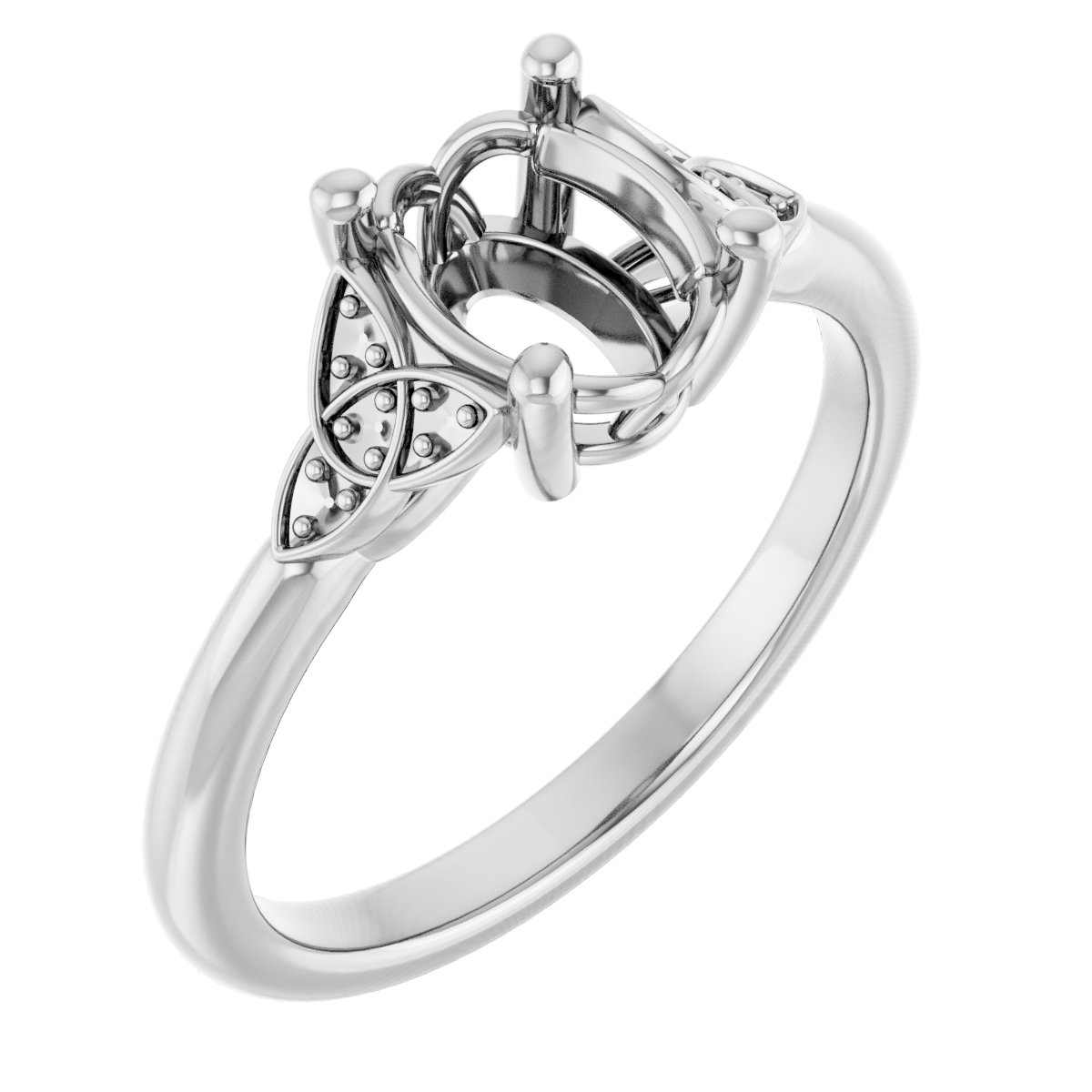 Accented Celtic-Inspired Engagement Ring