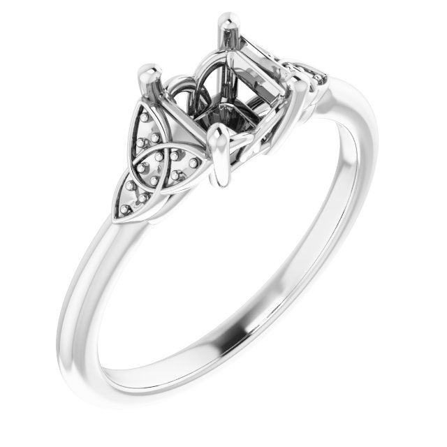 Accented Celtic-Inspired Engagement Ring