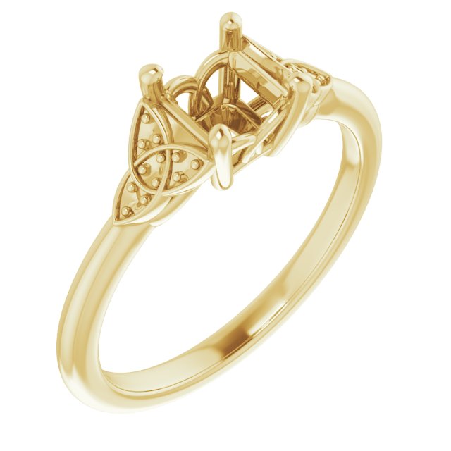 Accented Celtic-Inspired Engagement Ring