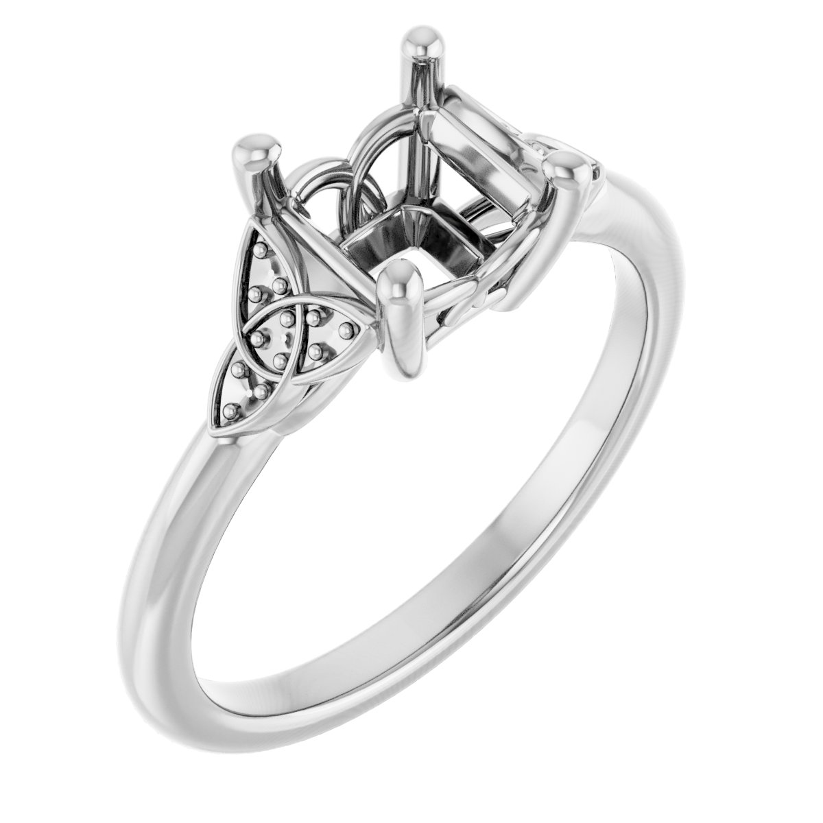 Accented Celtic-Inspired Engagement Ring