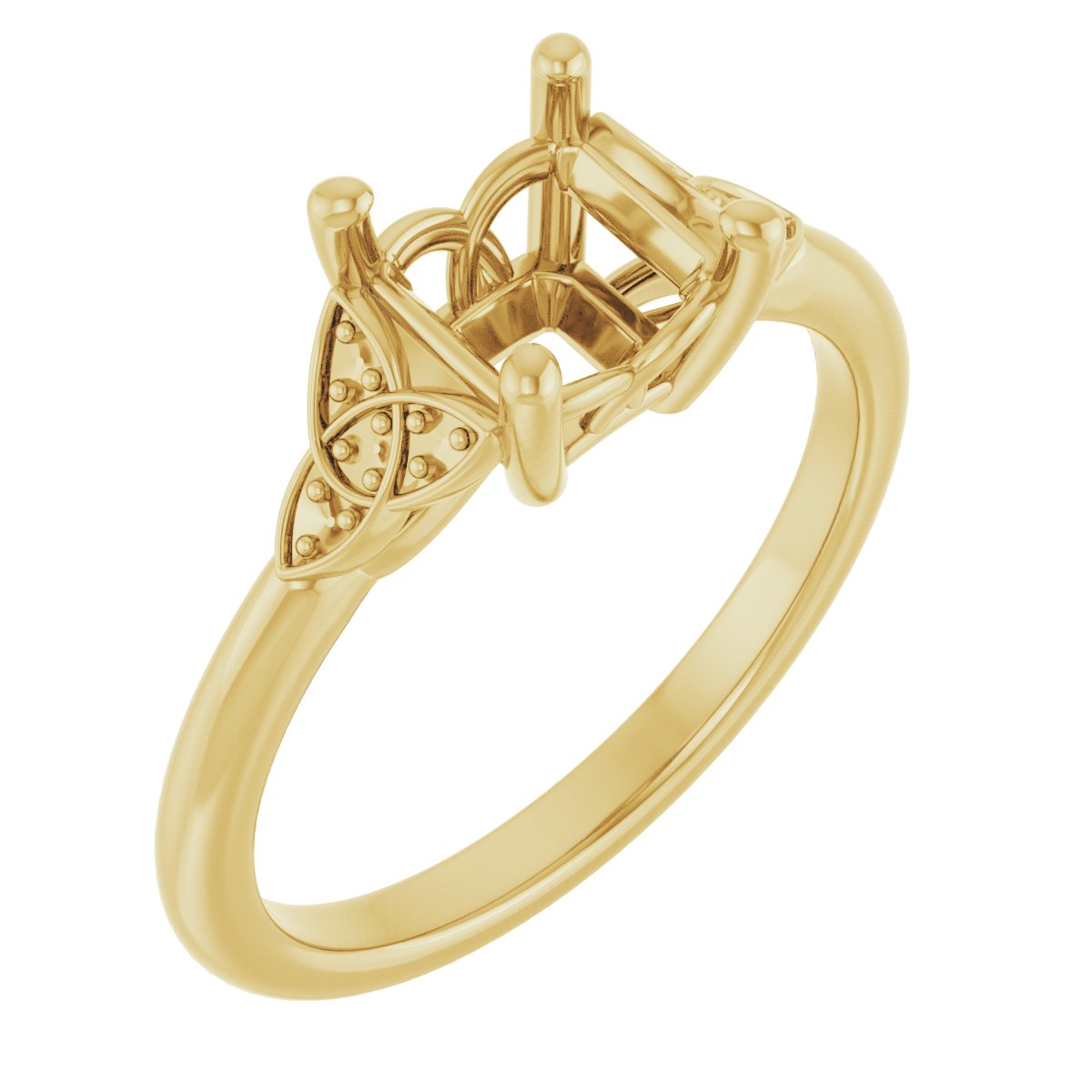 Accented Celtic-Inspired Engagement Ring