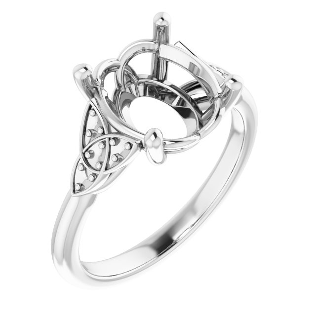 Accented Celtic-Inspired Engagement Ring