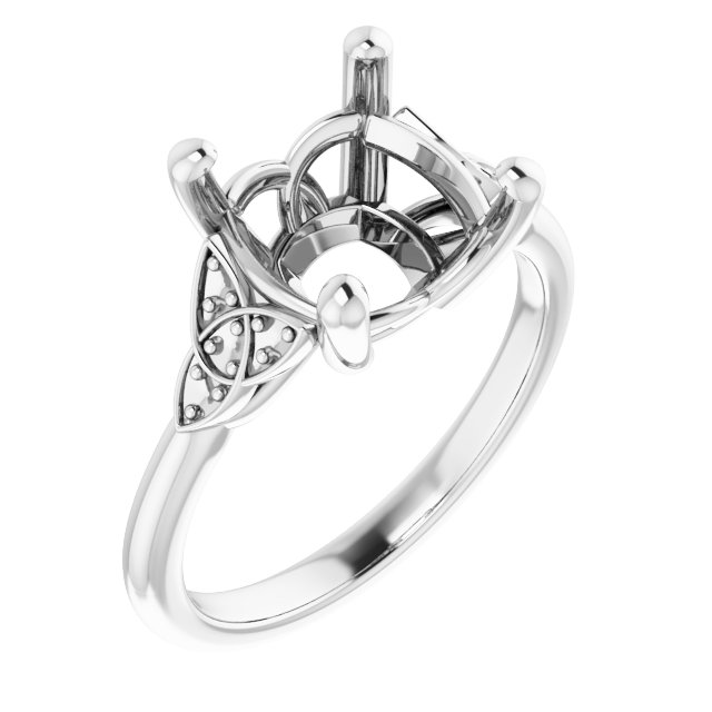 Accented Celtic-Inspired Engagement Ring