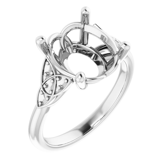 Accented Celtic-Inspired Engagement Ring