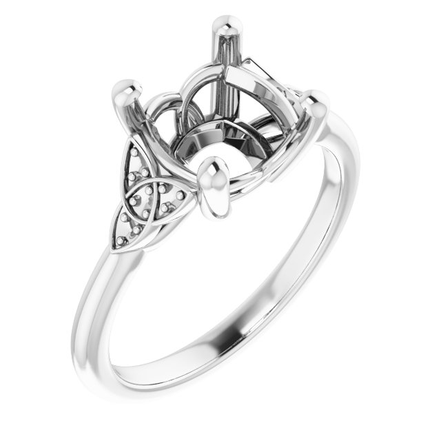 Accented Celtic-Inspired Engagement Ring