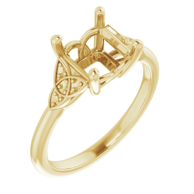 Accented Celtic-Inspired Engagement Ring