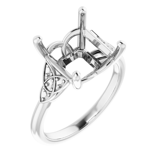 Accented Celtic-Inspired Engagement Ring