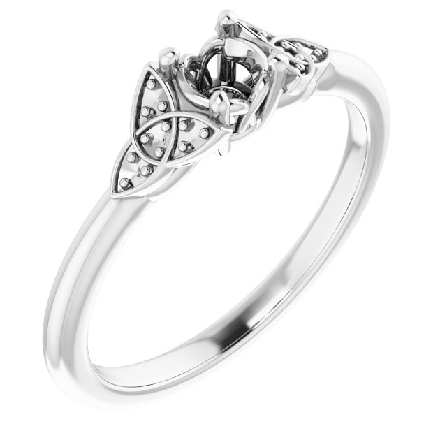 Accented Celtic-Inspired Engagement Ring
