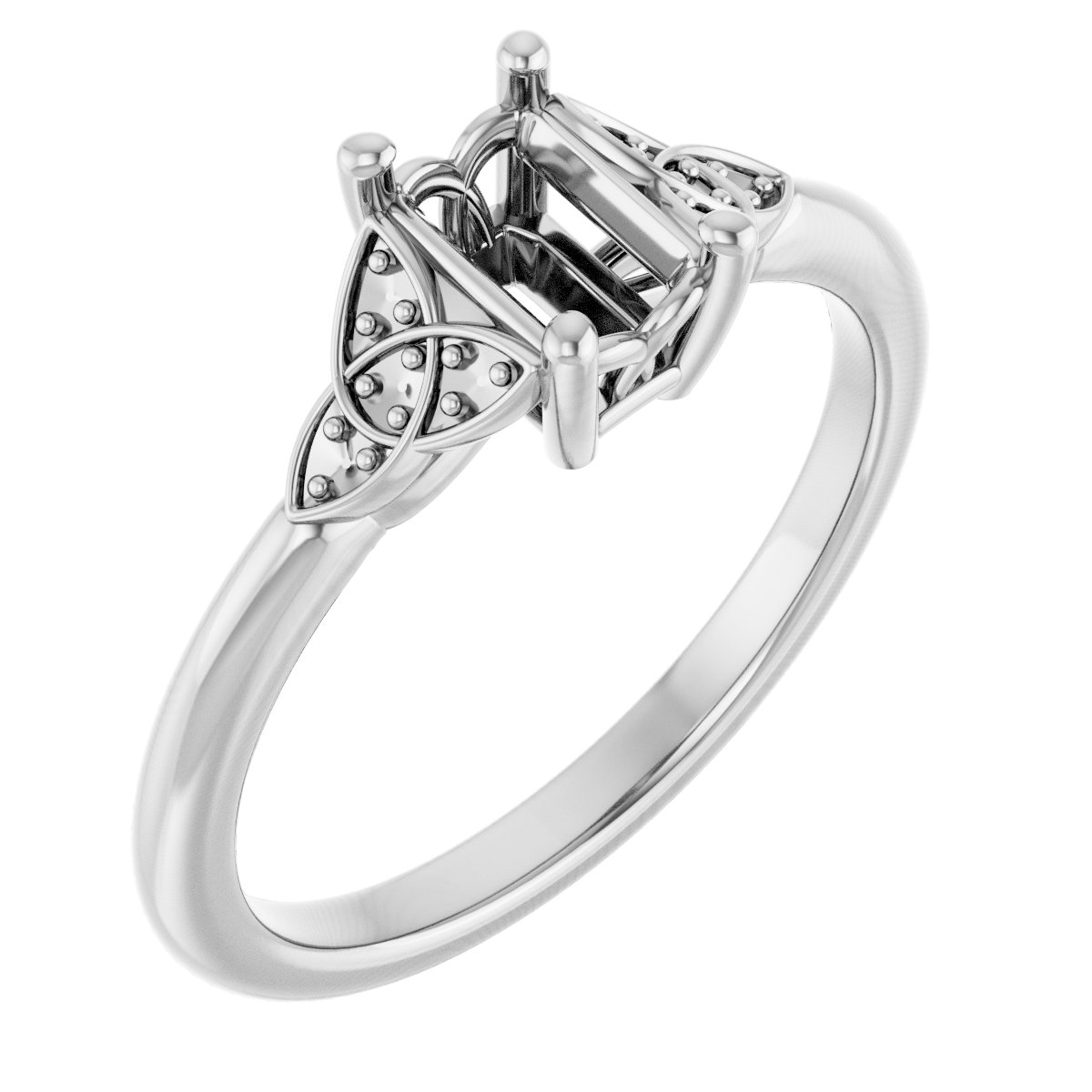 Accented Celtic-Inspired Engagement Ring