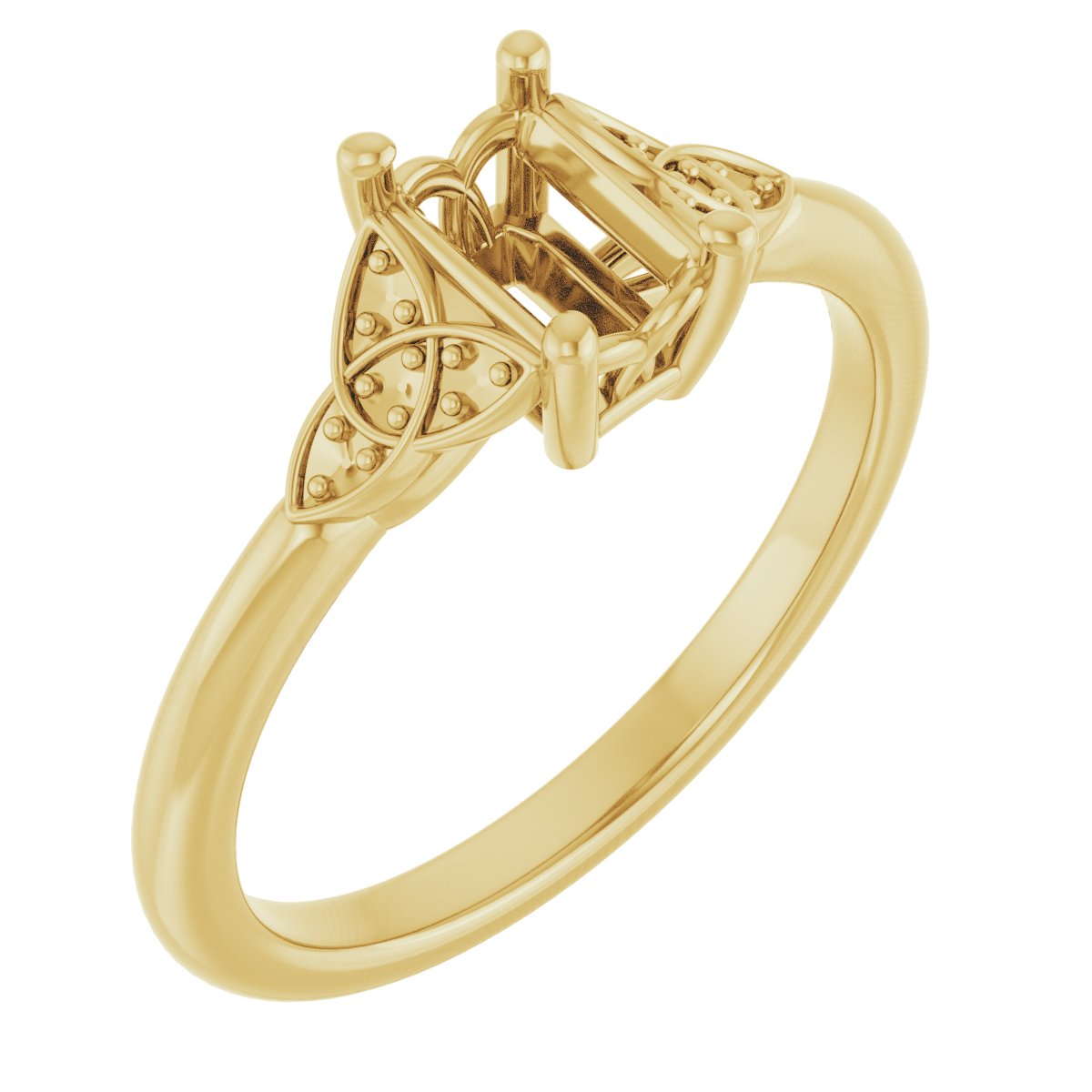 Accented Celtic-Inspired Engagement Ring