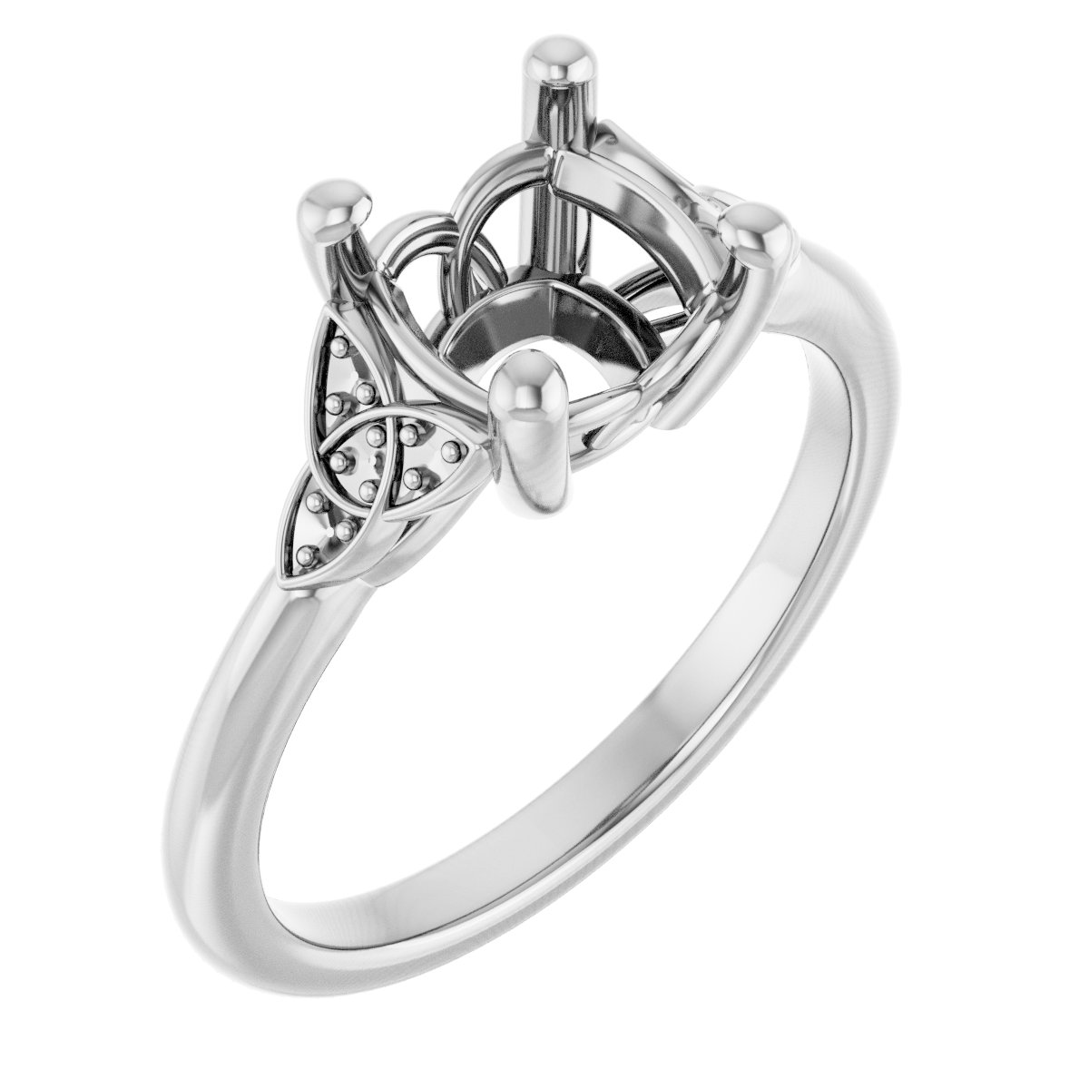 Accented Celtic-Inspired Engagement Ring