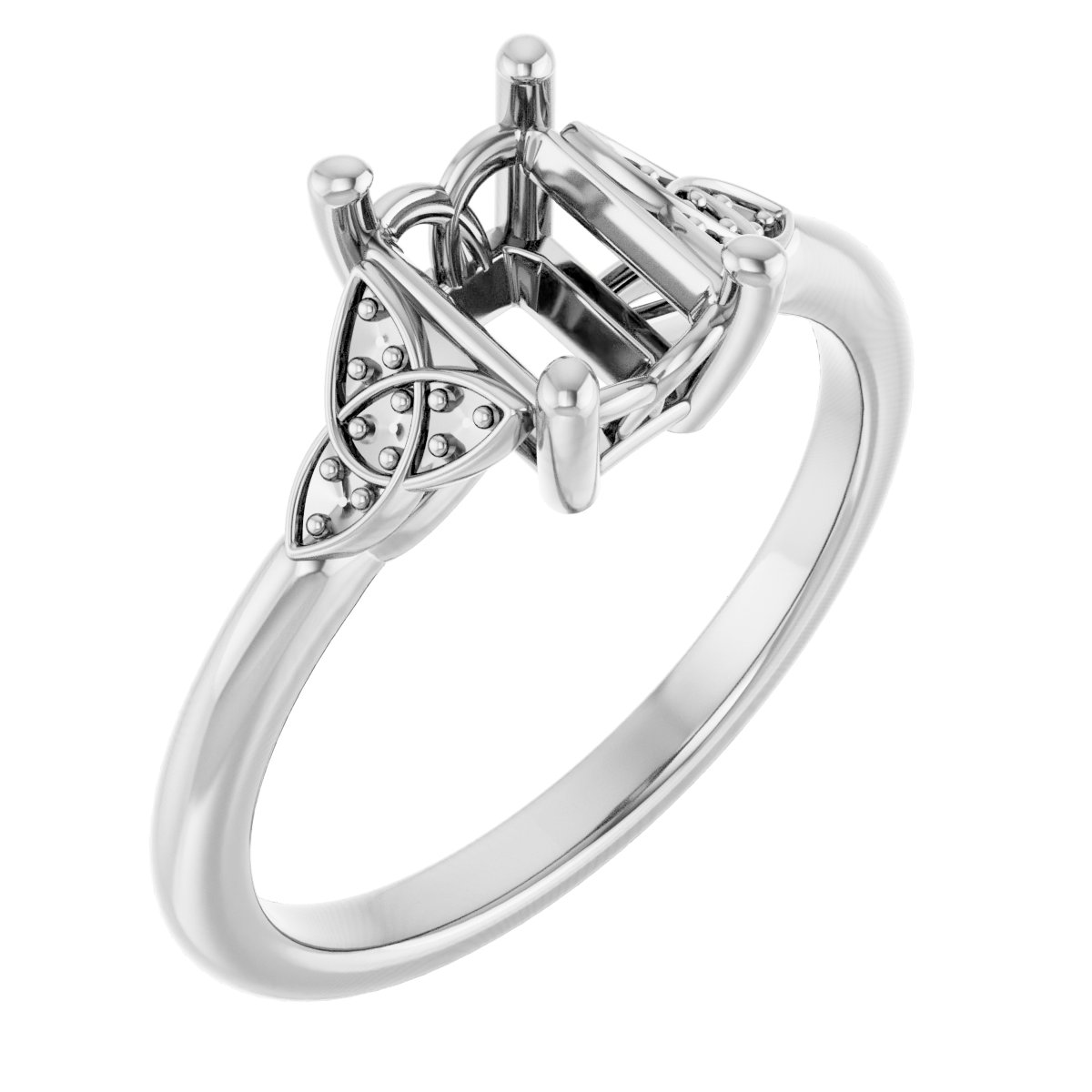 Accented Celtic-Inspired Engagement Ring