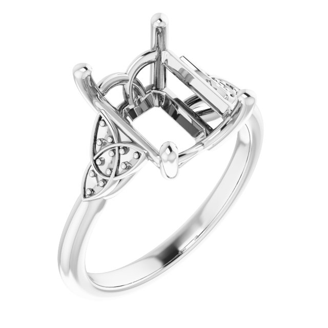 Accented Celtic-Inspired Engagement Ring