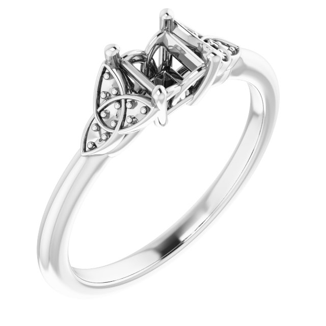 Accented Celtic-Inspired Engagement Ring