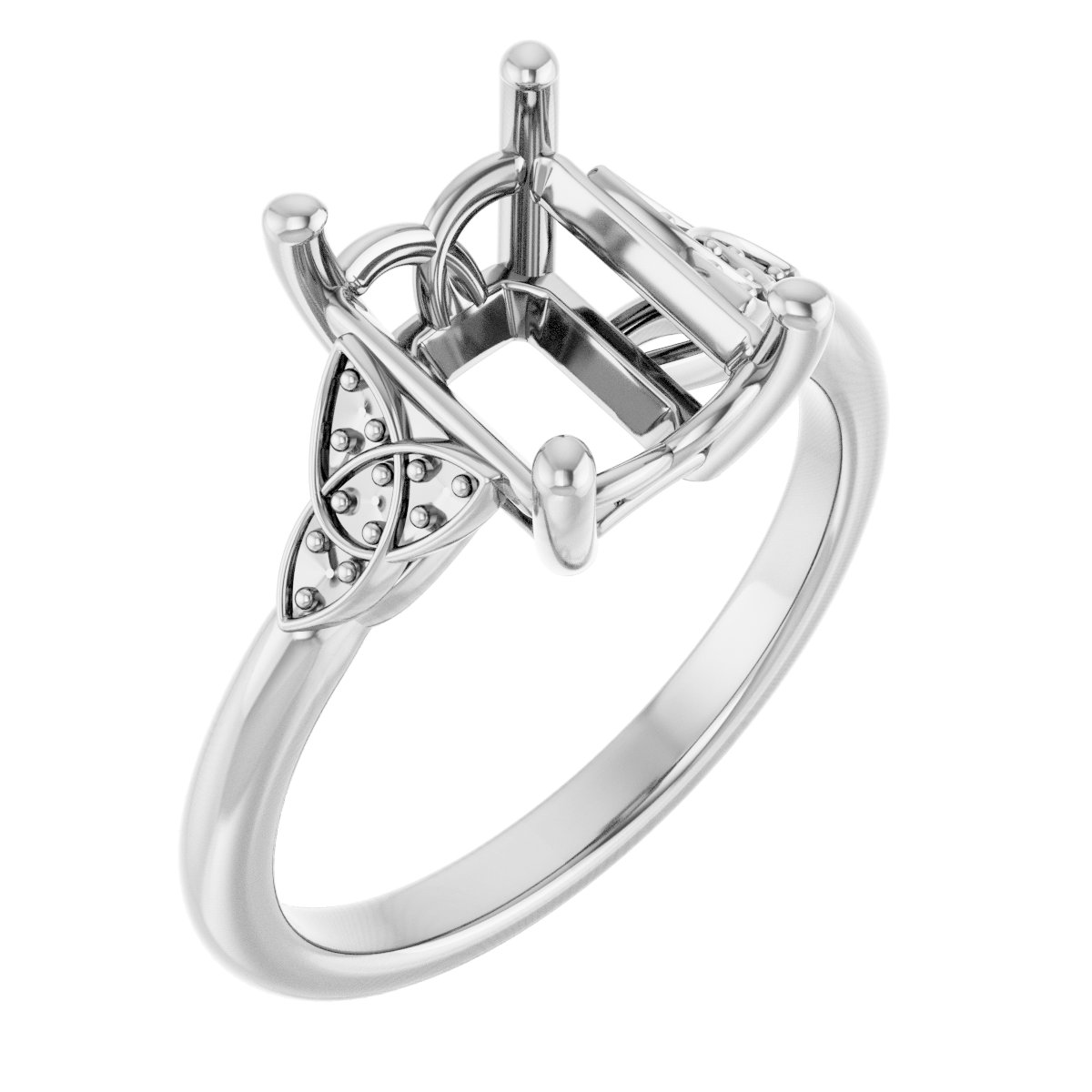 Accented Celtic-Inspired Engagement Ring